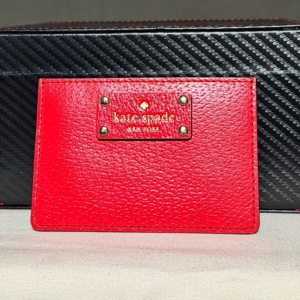 Kate Spade Red Leather Card Holder